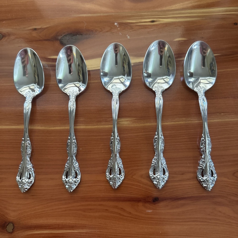 Oneida MICHELANGELO Stainless Teaspoon‎ Heirloom Glossy Flatware Set 5